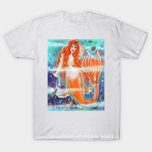 Audrey voluptuous mermaid  by Renee Lavoie T-Shirt by ReneeLLavoie